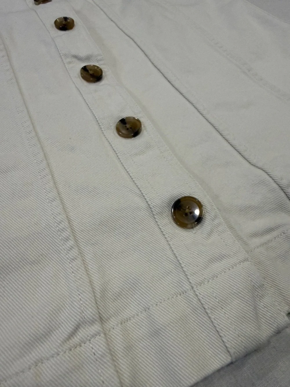 Banana Republic Off White denim Button-Front A-Line Skirt size 10